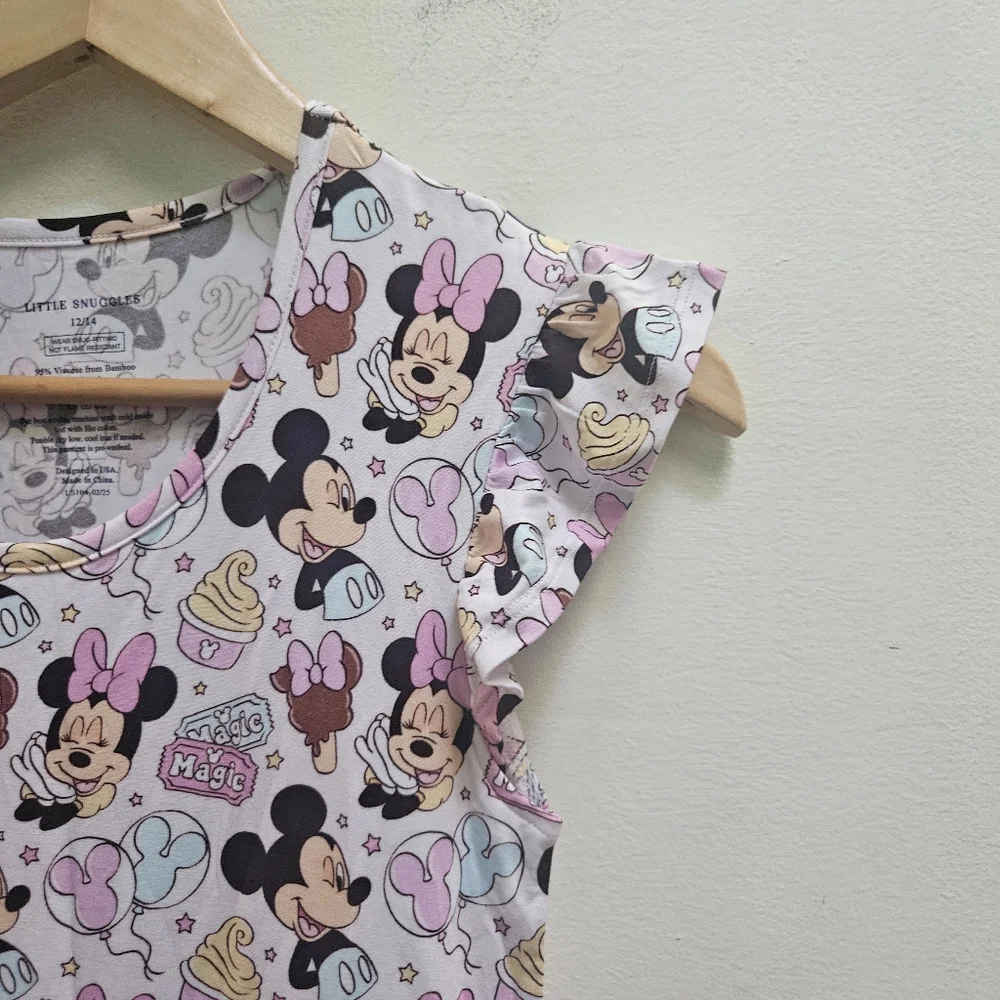 Little Snuggles Girls Size 12/14 Minnie and Mickey Mouse Dress Nightgown Disney